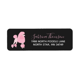 Pink Poodle Return Address Label