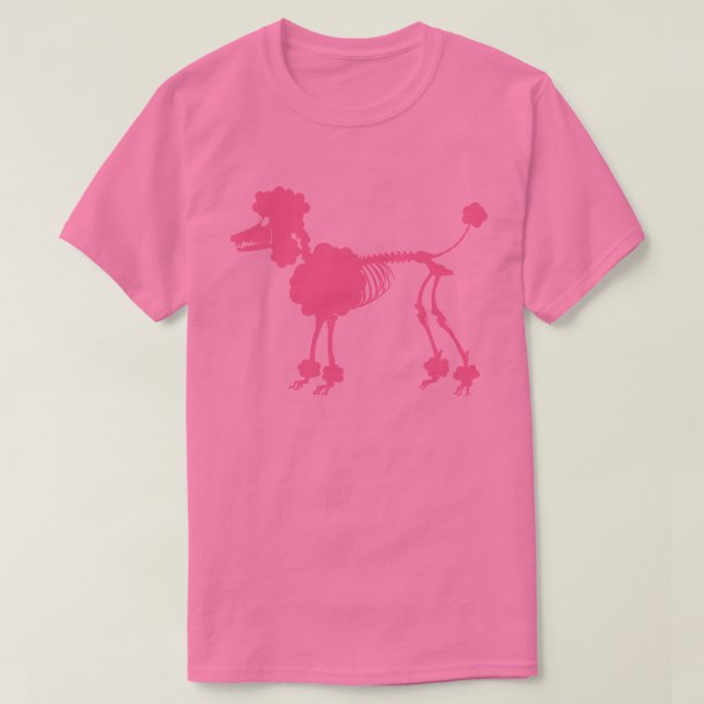 Pink Poodle Skeleton T-Shirt (Design Front)