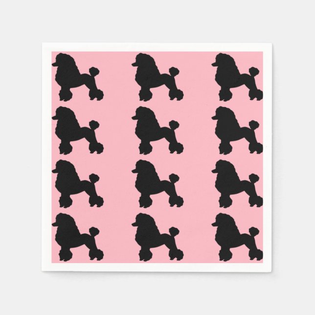 Pink Poodle Skirt Inpired Paper Napkins (Front)