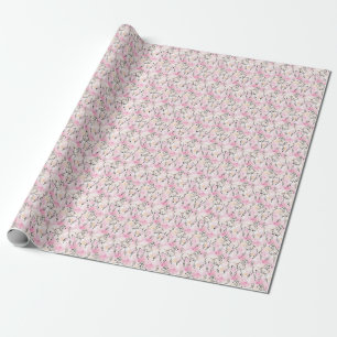 Pink Poodle Watercolor Wrapping Paper