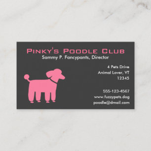 Pink Poodle with Customisable Text Business Card