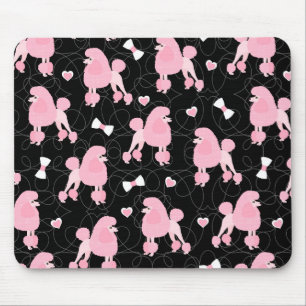 Pink Poodles and Bows Pattern Mouse Pad