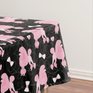 Pink Poodles and Bows Pattern Tablecloth