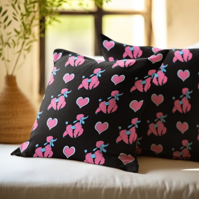 Pink Poodles and Hearts Pattern Cushion (Creator Uploaded)