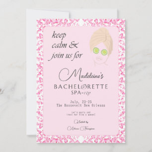 Pink Pool & Spa Weekend Getaway Bachelorette Party Invitation