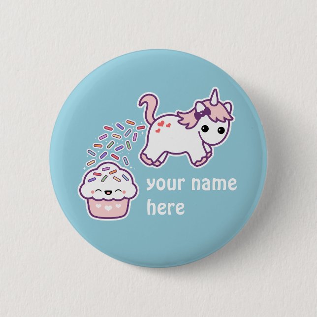 Pink Pooping Unicorn 6 Cm Round Badge (Front)