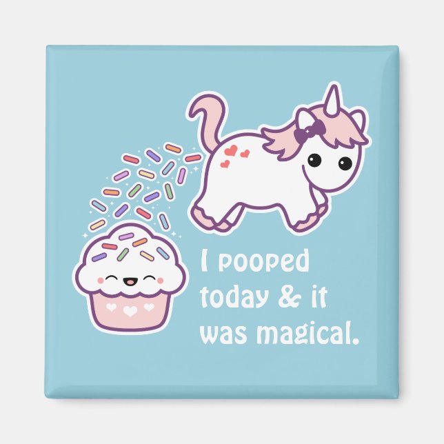 Pink Pooping Unicorn Magnet (Front)