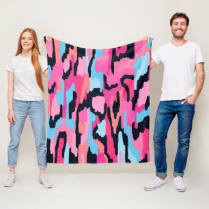 Pink Pop Abstract Fleece Blanket