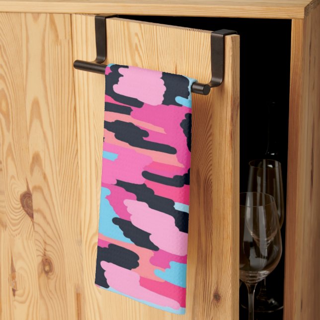 Pink Pop Abstract  Tea Towel (Thirds Fold)