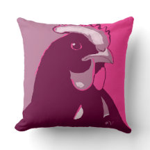 Pink Pop Art Chicken Pillow