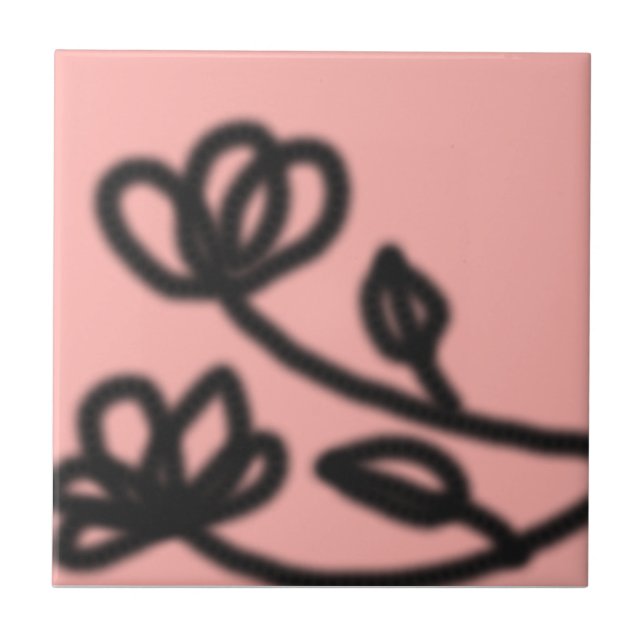 Pink Pop Art Flower Tile (Front)