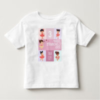 Pink Pop Cartoon Pastel Ballerina 3rd Birthday