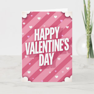 Pink Pop Valentines For Her Card