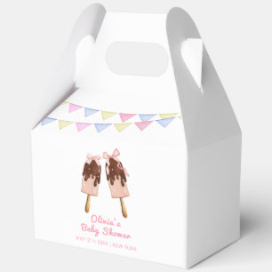  Pink Popcicle Bow Ice Cream Baby Shower  Favour Box