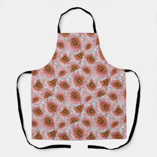 pink poppies apron
