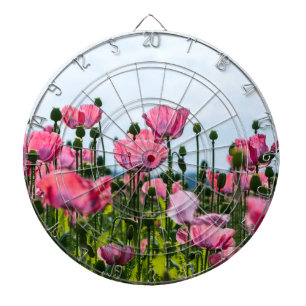 Pink Poppies Dartboard