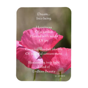 Pink Poppies Dream Poem   Magnet