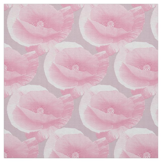 pink poppies. fabric (Swatch)