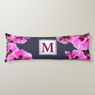 Pink Poppies Monogram Body Cushion