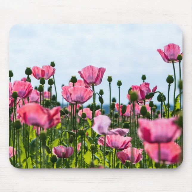 Pink Poppies Mouse Pad (Front)
