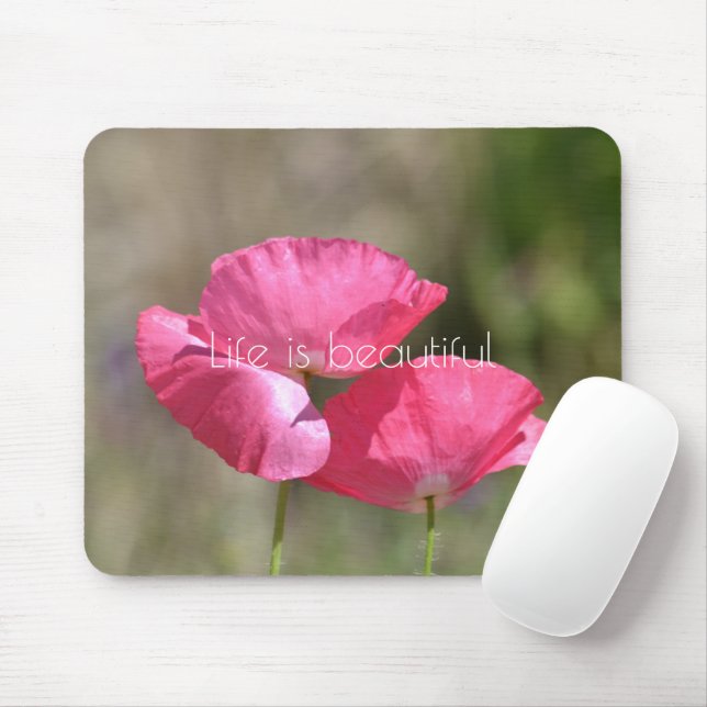 Pink Poppies   Mouse Pad (With Mouse)