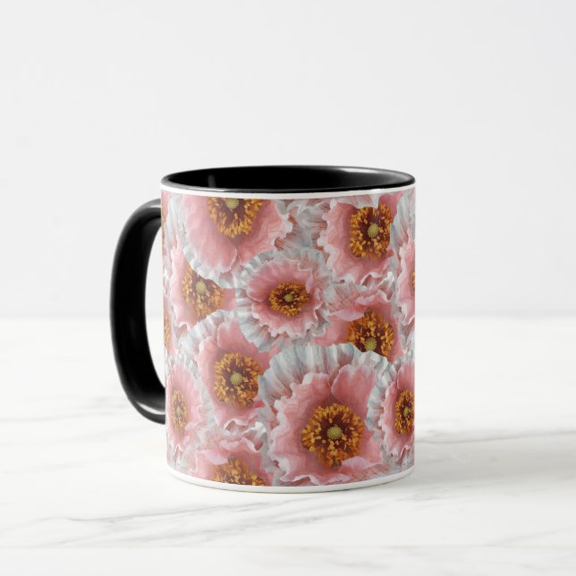 pink poppies mug (Front Left)