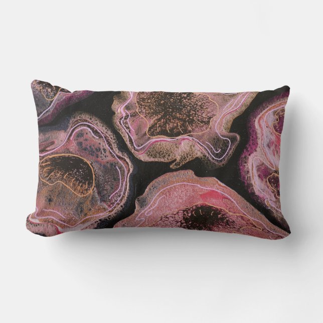 Pink Poppies Throw Pillow (Front)