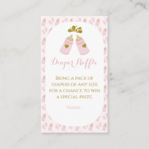 Pink Poppin Bottles Girl Baby Shower Enclosure Card