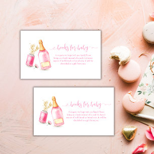 Pink Poppin Champagne Beer Books For Baby Shower Enclosure Card