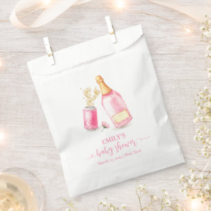 Pink Poppin Champagne Beer Girl Baby Shower  Favour Bag