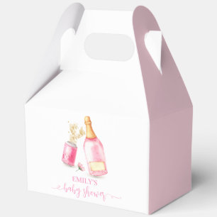 Pink Poppin Champagne Beer Girl Baby Shower Favour Box
