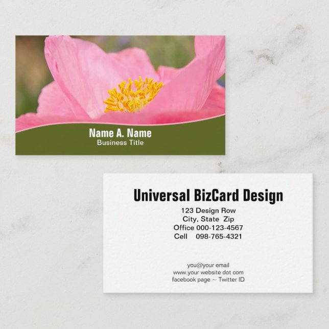 Pink Poppy Close-up Business Card (Front/Back)
