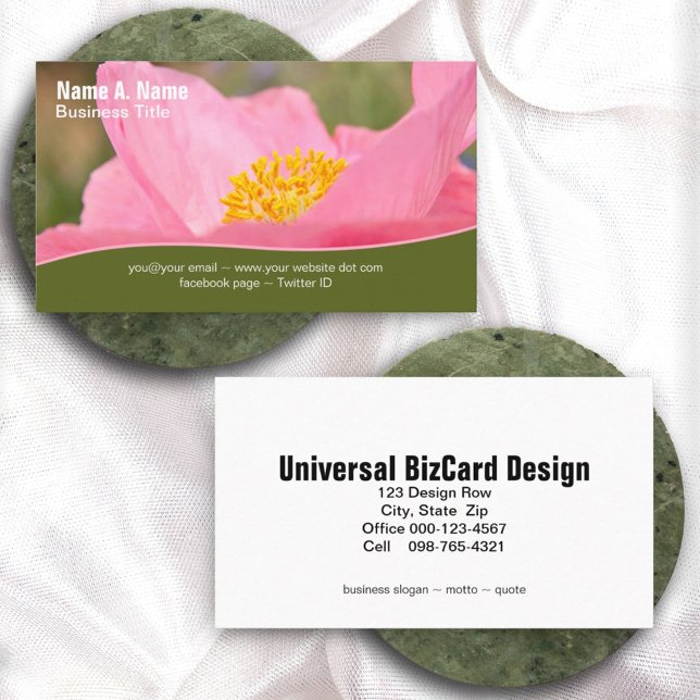 Pink Poppy Close-up Photo Doubled Sided Business Card (Creator Uploaded)