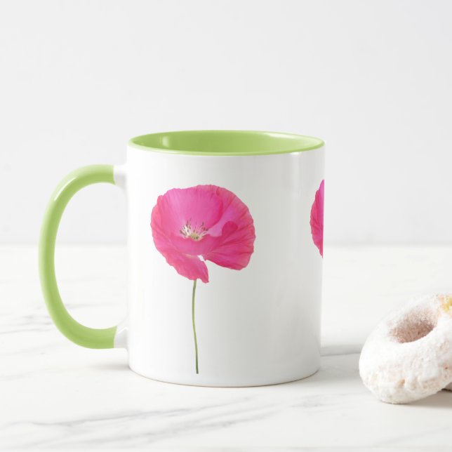 pink poppy mug (With Donut)