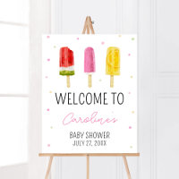 Pink Popsicle Baby Shower Welcome