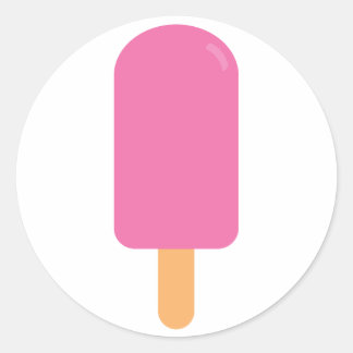 Pink Popsicle Classic Round Sticker
