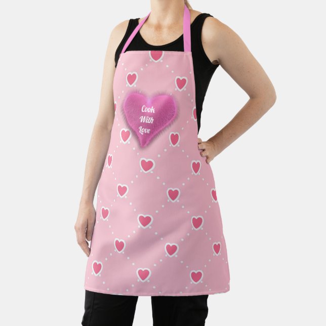 Pink Popular Heart Valentines Day Collection Apron (Insitu)