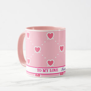 Pink Popular Heart Valentines Day Collection Mug