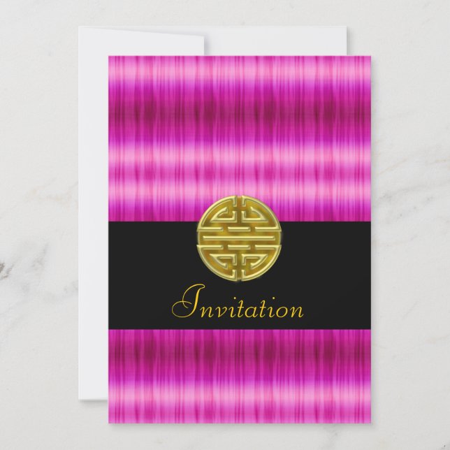 Pink Popular Invitation with Chinese symbol (Front)