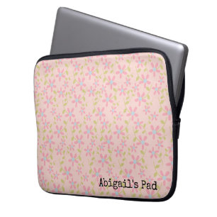 Pink Posey Pattern Laptop Sleeve