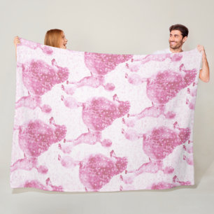 Pink Posh Poodle Baby Kids Fleece Blanket