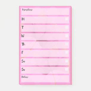 Pink Post-It Note Simple Weekly Planner