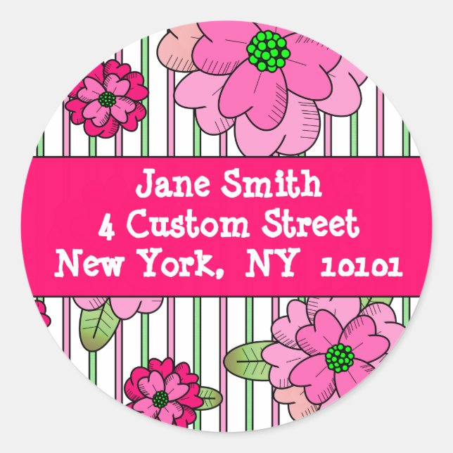 Pink Posy Address Labels (Front)