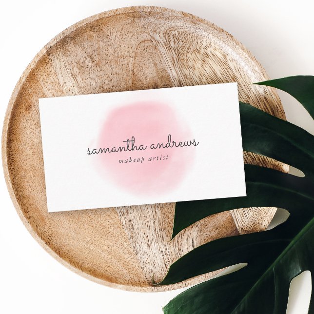 Pink Powder Puff Professional Makeup Artist Business Card (Creator Uploaded)