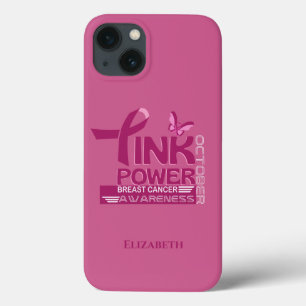 Pink Power-Breast Cancer Awareness Design iPhone 13 Case