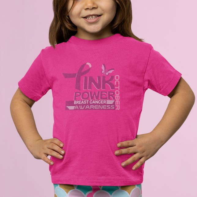 Pink Power-Breast Cancer Awareness Design T-Shirt (Creator Uploaded)