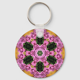 Pink Prancing Posies Key Ring