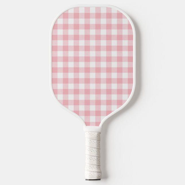 Pink Preppy Gingham Pickle Ball  Pickleball Paddle (Front)