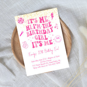 Pink Preppy In My Birthday Era Invitation
