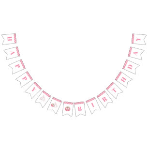Pink Preppy Pumpkin Birthday Bunting Banner